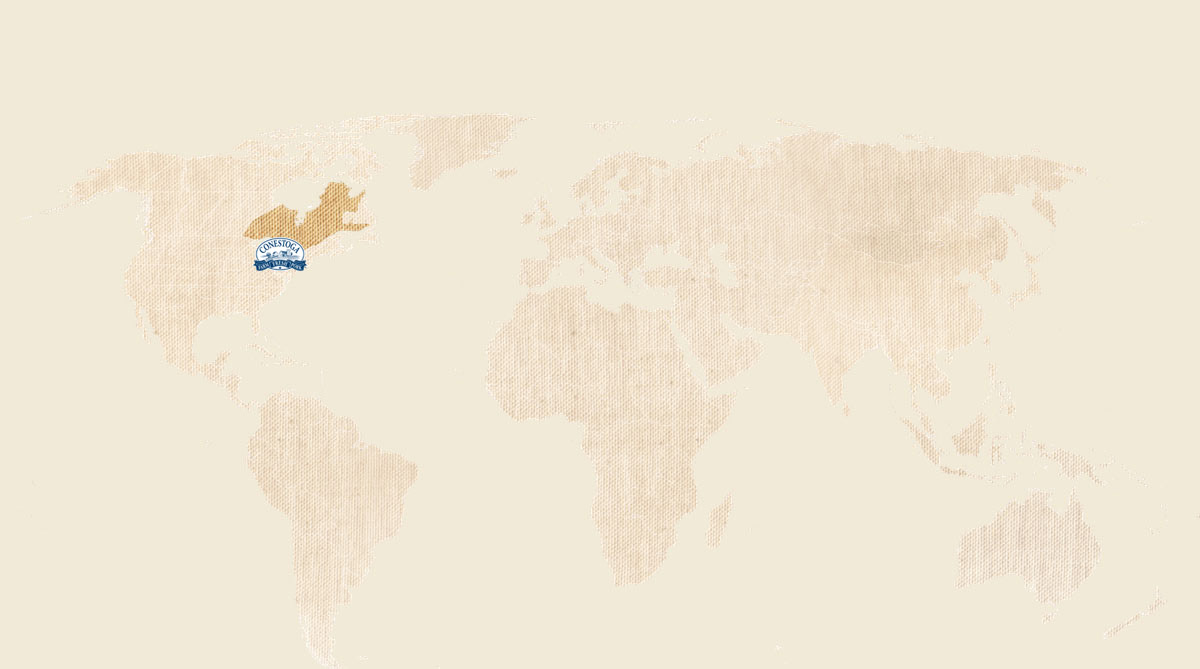 map showing all continents with a highlight on the southern ontario region